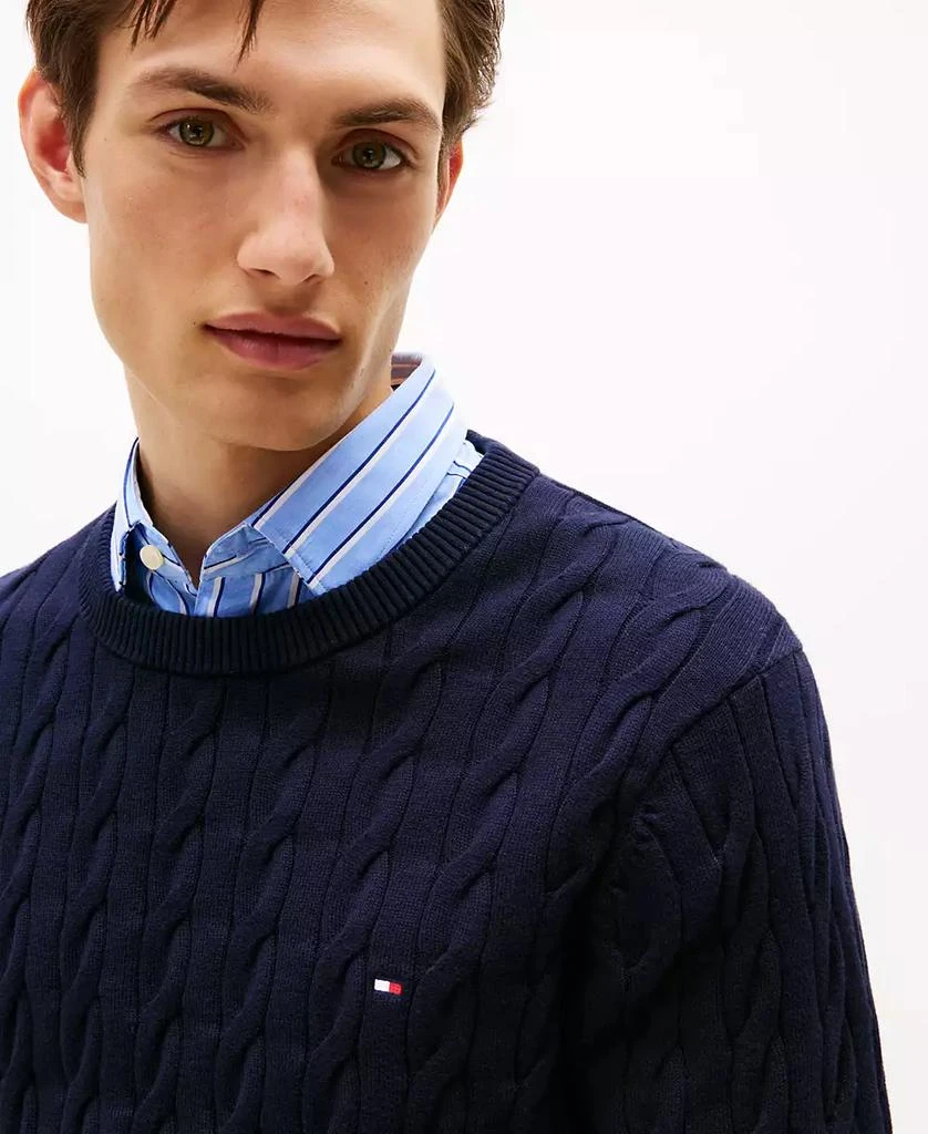 商品Tommy Hilfiger|男士经典绞花圆领毛衣,价格¥392,第3张图片详细描述