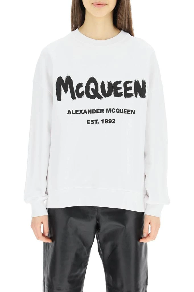 商品Alexander McQueen|Alexander mcqueen graffiti logo sweatshirt,价格¥2388,第2张图片详细描述