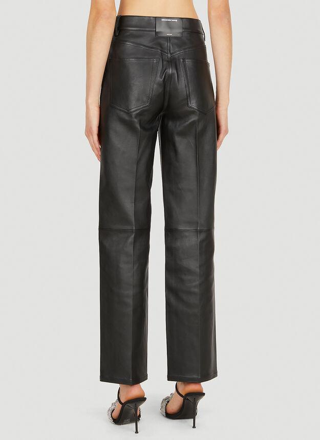 Panelled Leather Pants in Black商品第4张图片规格展示