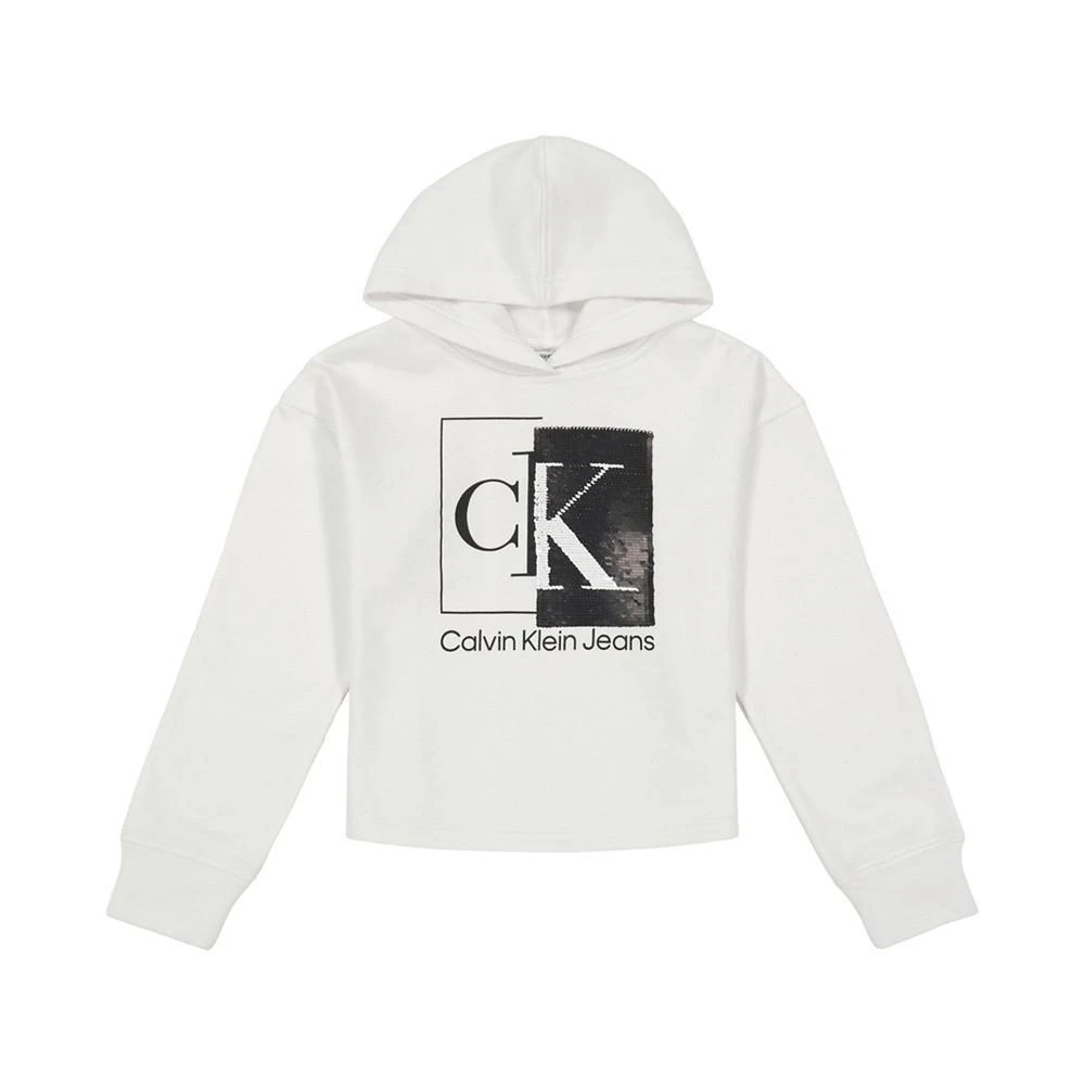 商品Calvin Klein|Big Girls Split Box Monogram Hoodie,价格¥150,第1张图片
