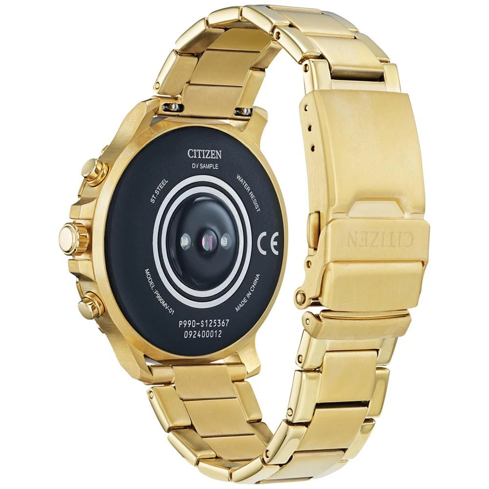 商品Citizen|Men's CZ Smart HR Gold Tone Stainless Steel Bracelet Touchscreen Smart Watch 46mm,价格¥2912,第3张图片详细描述