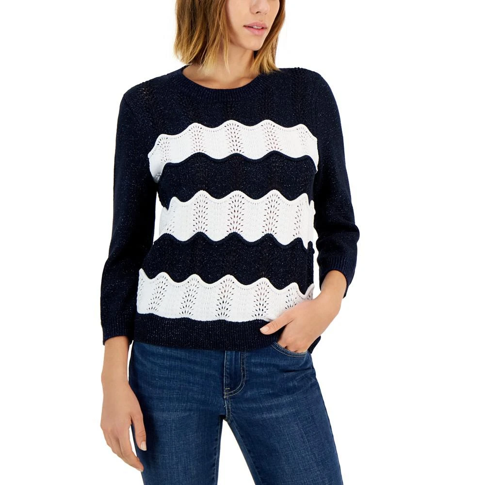 商品Tommy Hilfiger|Women's Cotton 3/4-Sleeve Sweater,价格¥150,第1张图片