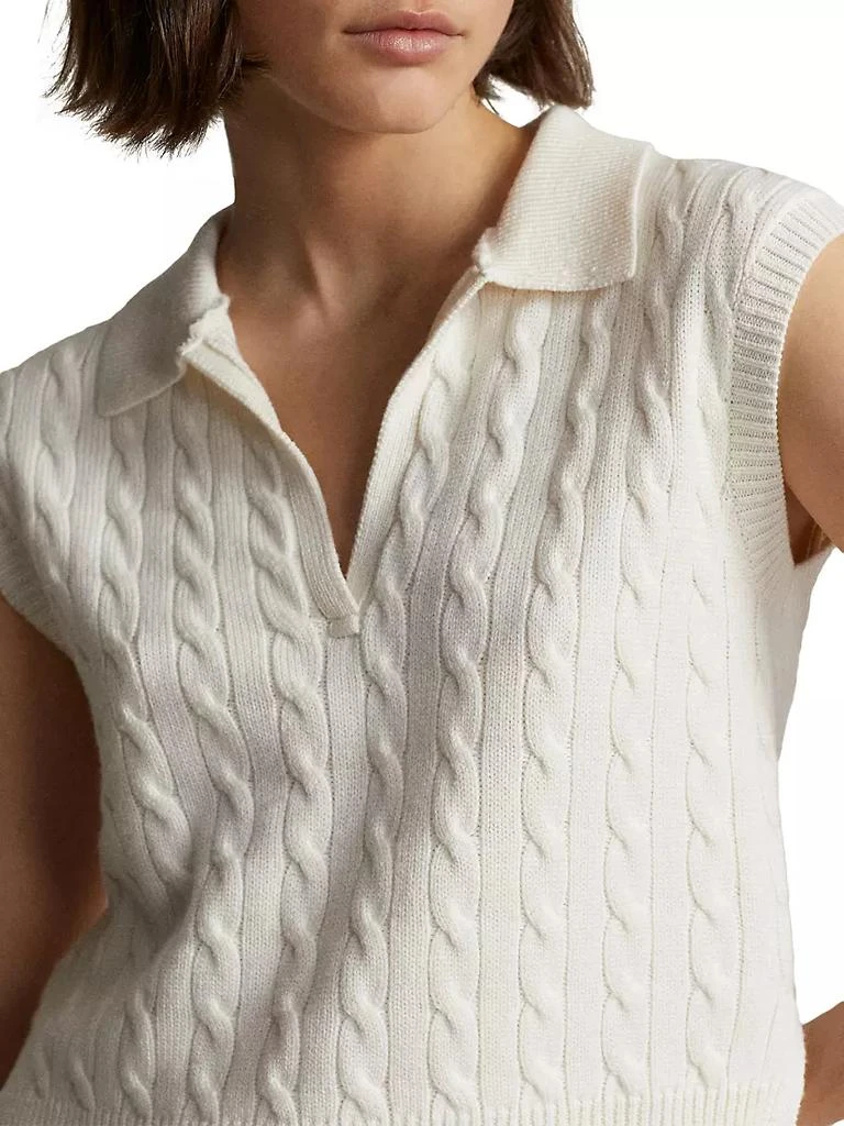商品Ralph Lauren|Cable-Knit Cropped Polo Sweater,价格¥861,第5张图片详细描述