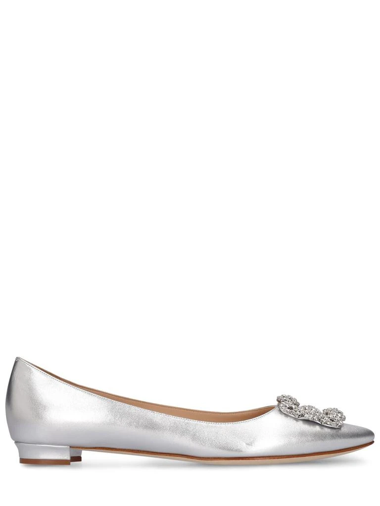 商品Manolo Blahnik|10mm Hangisiflat Leather Ballerinas,价格¥5942,第1张图片