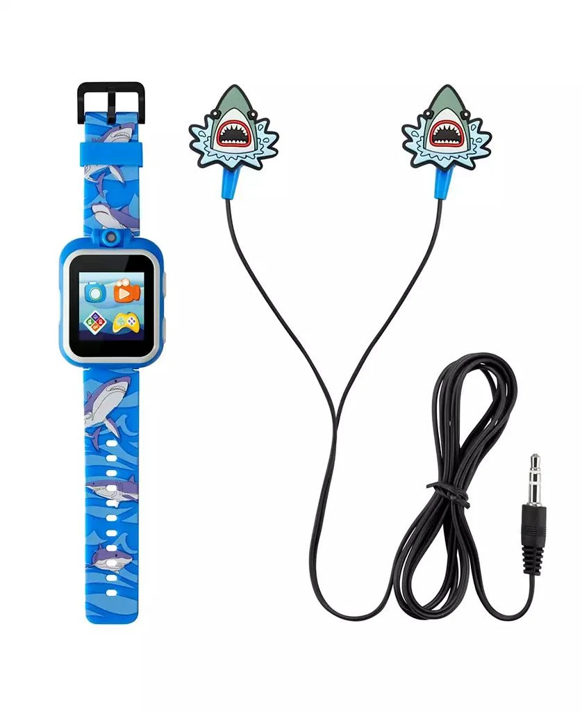 商品Playzoom|Kid's Blue Shark Silicone Strap Touchscreen Smart Watch 42mm with Earbuds Gift Set,价格¥150,第1张图片