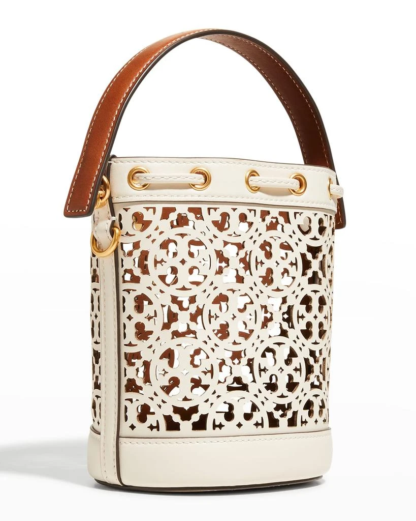 商品Tory Burch|Mini T Monogram Laser-Cut Bucket Bag,价格¥2013,第3张图片详细描述