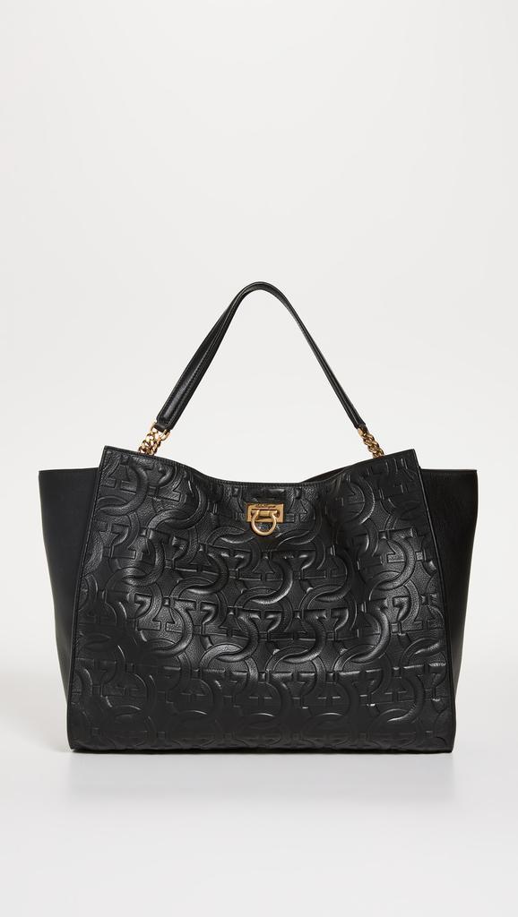 商品Salvatore Ferragamo|Salvatore Ferragamo 菲拉格慕 Trifolio 压花托特包,价格¥23681,第4张图片详细描述