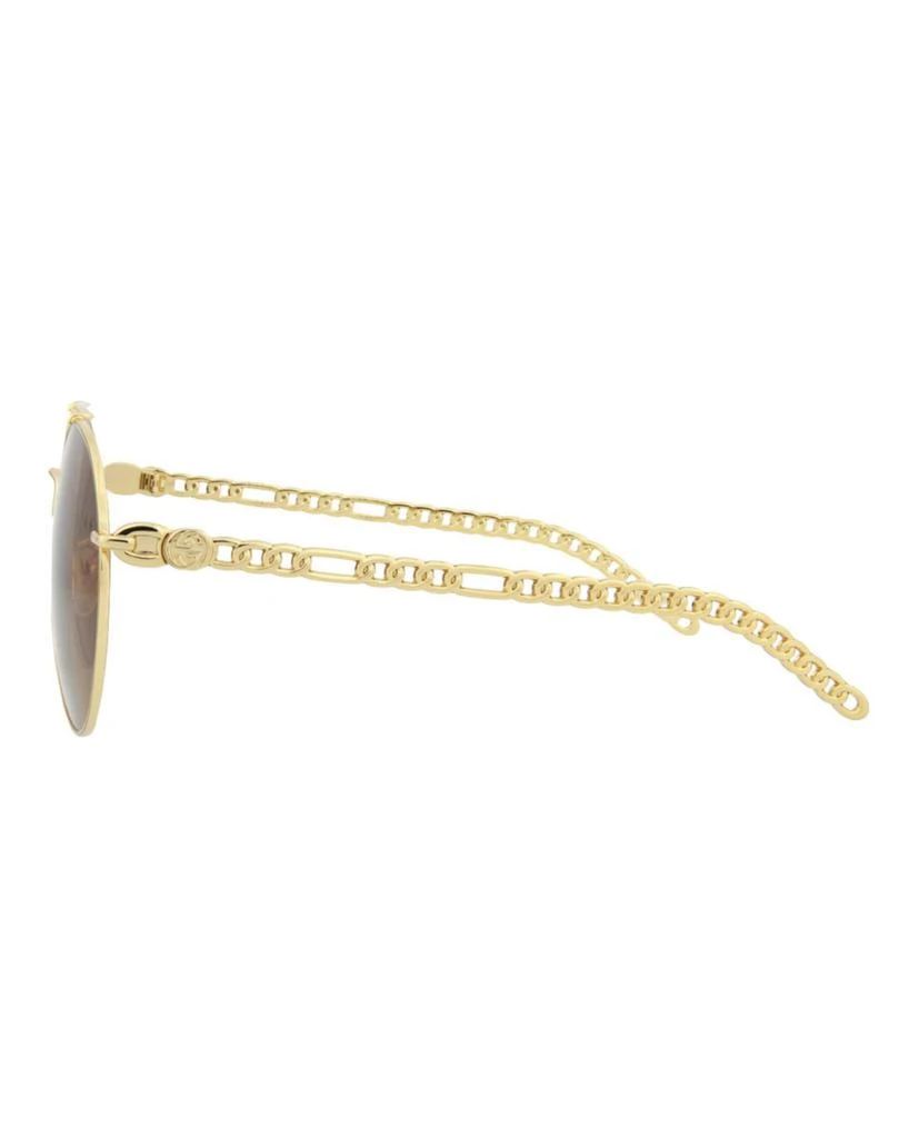 商品Gucci|Round/Oval-Frame Metal Sunglasses,价格¥1846,第3张图片详细描述