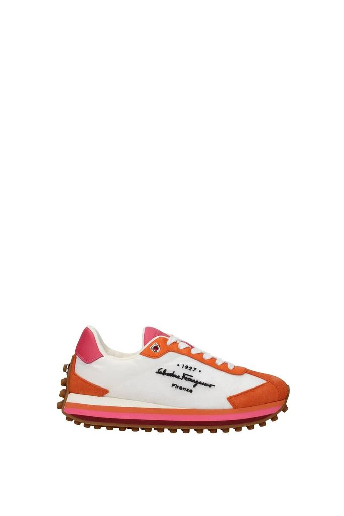 商品Salvatore Ferragamo|Sneakers iggy Fabric White Orange,价格¥2833,第1张图片