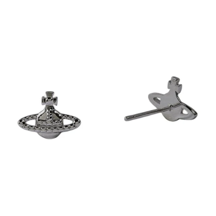 商品[国内直发] Vivienne Westwood|西太后 FARAH 浮雕 土星 耳钉 枪灰色,价格¥1322,第7张图片详细描述
