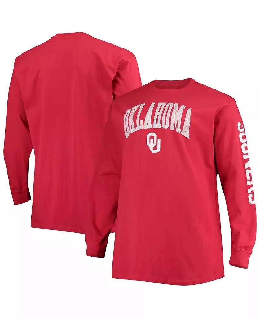 商品CHAMPION|Men's Crimson Oklahoma Sooners Big and Tall 2-Hit Long Sleeve T-shirt,价格¥223,第1张图片