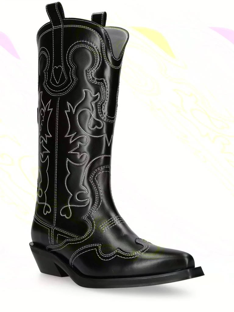 商品Ganni|40mm Mid Shaft Embroidered Western Boots,价格¥6229,第2张图片详细描述