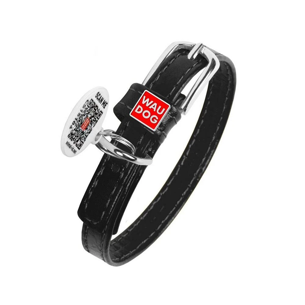 商品Waudog|Glamour genuine leather dog collar with QR passport,价格¥142,第1张图片