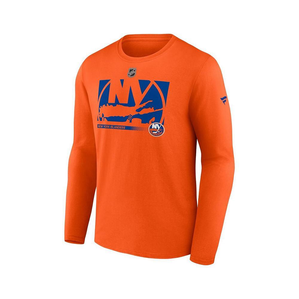 商品Fanatics|Men's Branded Orange New York Islanders Authentic Pro Core Collection Secondary Long Sleeve T-shirt,价格¥251,第5张图片详细描述