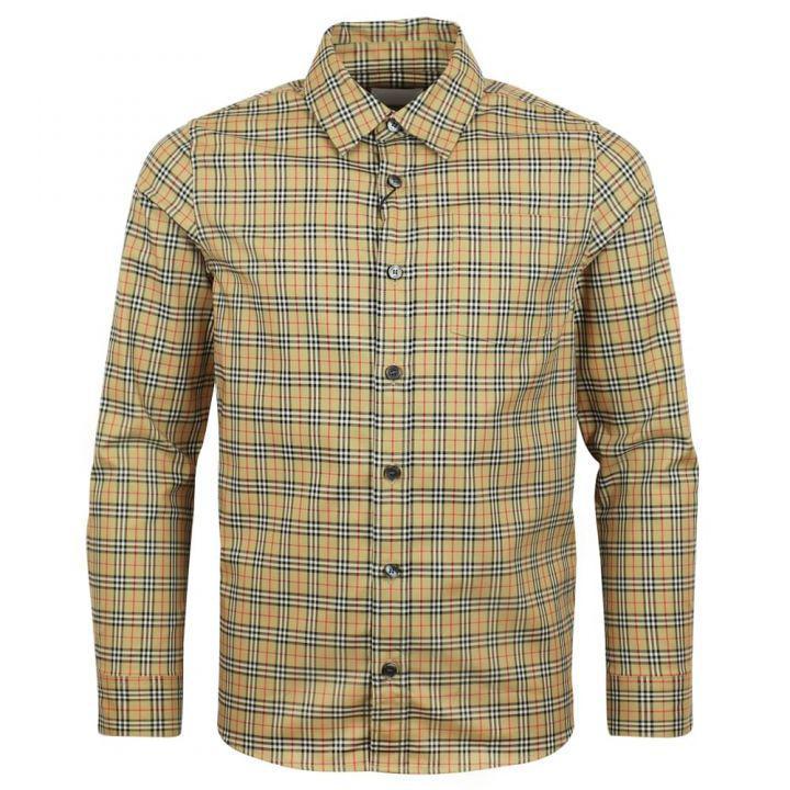 商品Burberry|Beige Long Sleeve Owen Shirt,价格¥1502,第1张图片