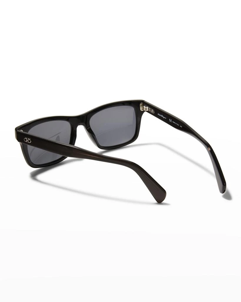 商品Salvatore Ferragamo|Men's Double Gancini Rectangle Sunglasses,价格¥2148,第2张图片详细描述
