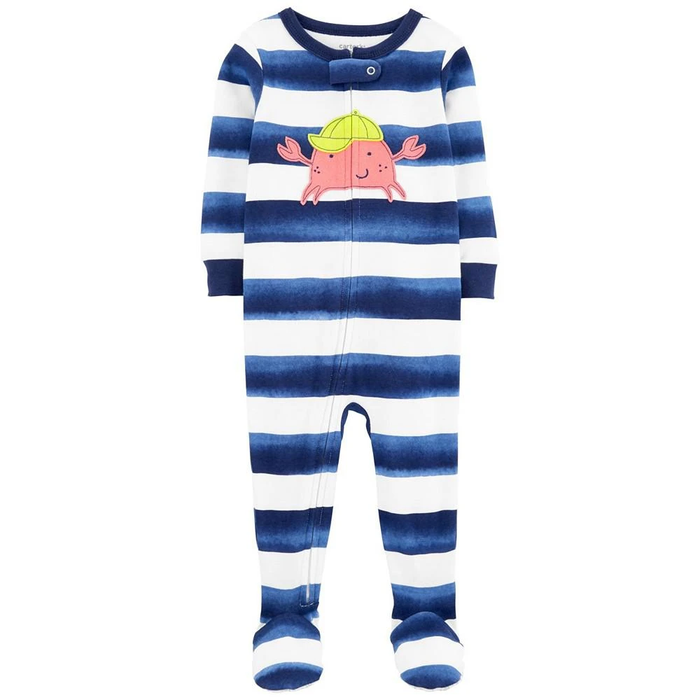 商品Carter's|Toddler Boys Crab Snug Fit Footie Long Sleeves Cotton Pajama,价格¥31,第1张图片