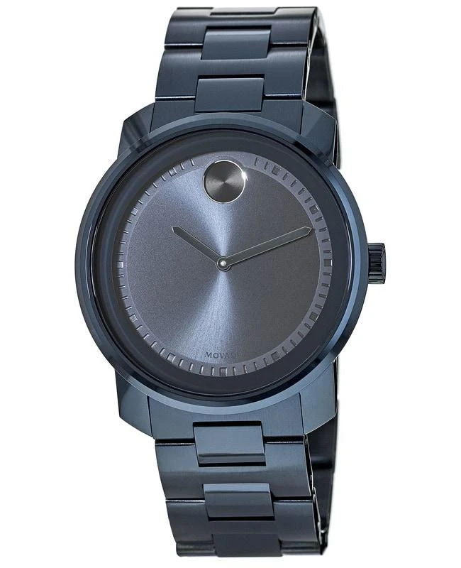 商品Movado|Movado Bold Blue Steel Black Dial Men&apos;s Watch 3600296,价格¥4468,第1张图片