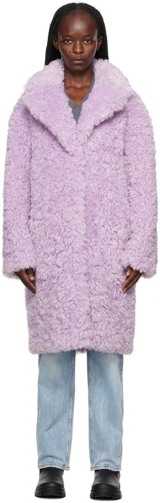 商品STAND STUDIO|Purple Camille Cocoon Faux-Fur Coat,价格¥2520,第1张图片