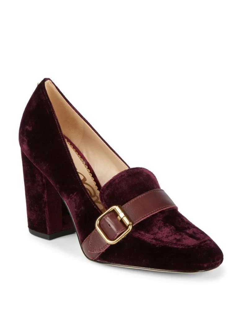 商品Sam Edelman|天鹅绒复古粗跟鞋,价格¥354,第2张图片详细描述