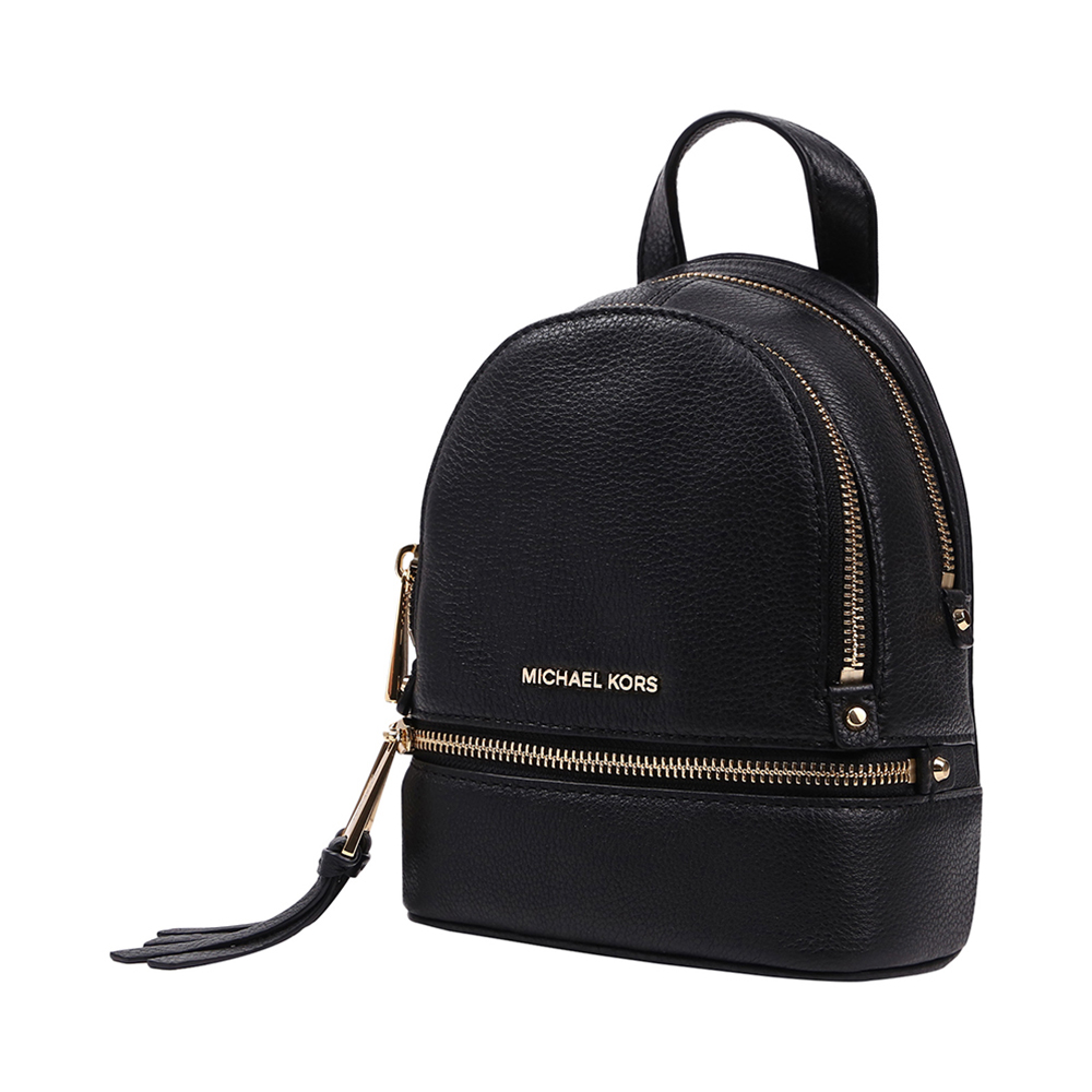 Michael Kors 迈克高仕 RHEA ZIP系列黑色牛皮女士背包 30T6GEZB1L-BLACK商品第2张图片规格展示