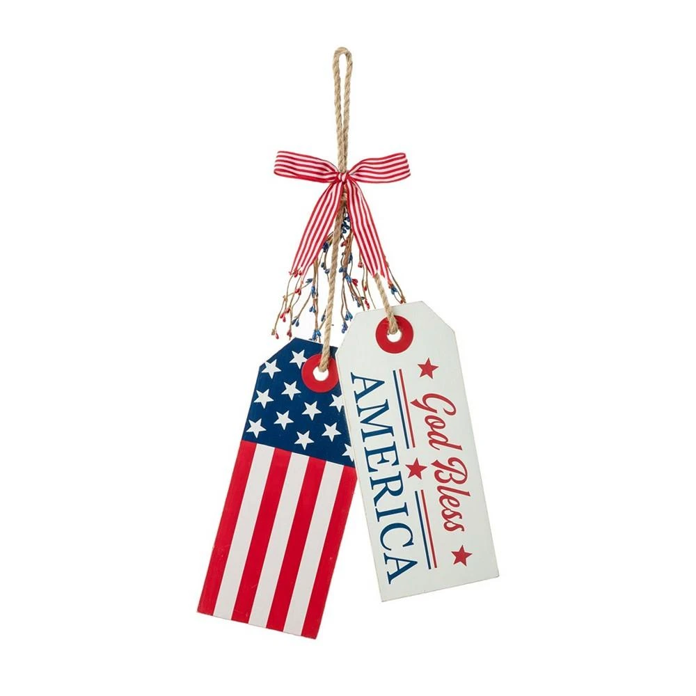 商品Glitzhome|Wooden Patriotic or Americana Doorknob Hanging Decor, 19.5",价格¥210,第1张图片