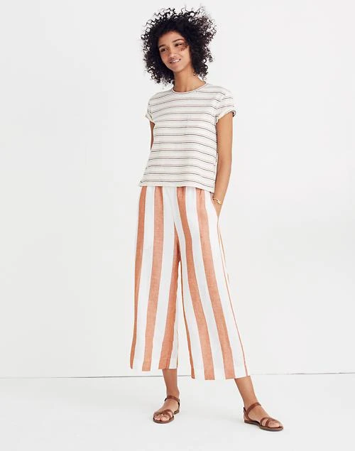 商品Madewell|Huston 条纹阔腿裤,价格¥318,第1张图片