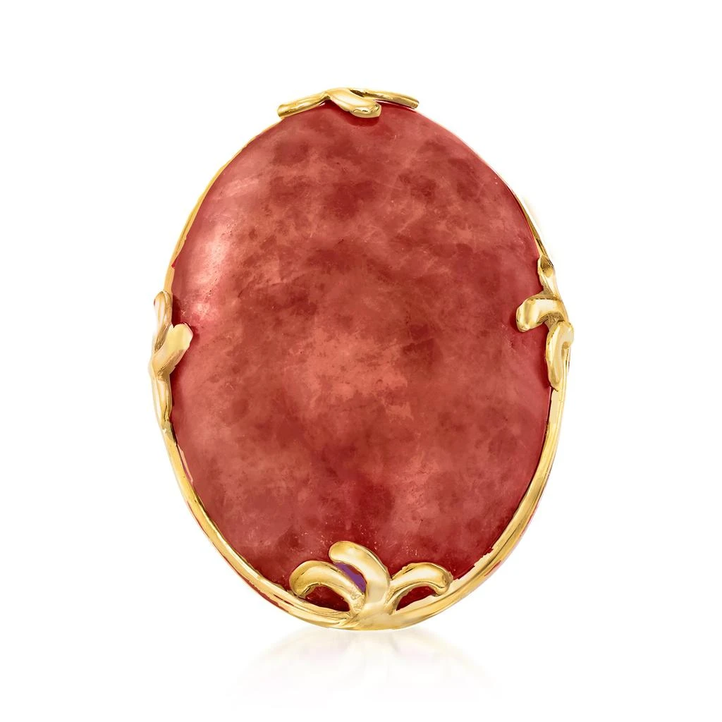 商品Ross-Simons|Red Jade Ring in 18kt Gold Over Sterling,价格¥823,第1张图片