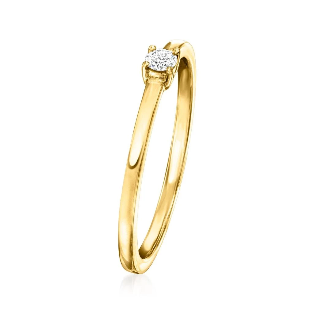 商品RS Pure|by Ross-Simons Diamond-Accented Solitaire Ring in 14kt Yellow Gold,价格¥2370,第3张图片详细描述