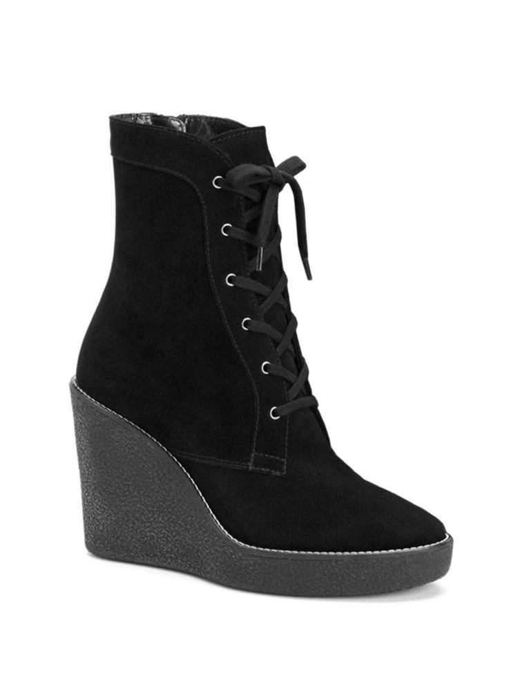 商品Aquatalia|Viviann Suede Lace-Up Wedge Booties,价格¥1350,第1张图片