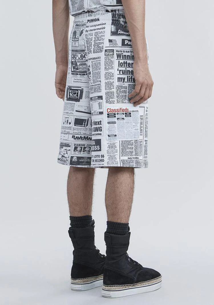 商品Alexander Wang|PAGE SIX NEWSPAPER 短裤,价格¥1173,第5张图片详细描述