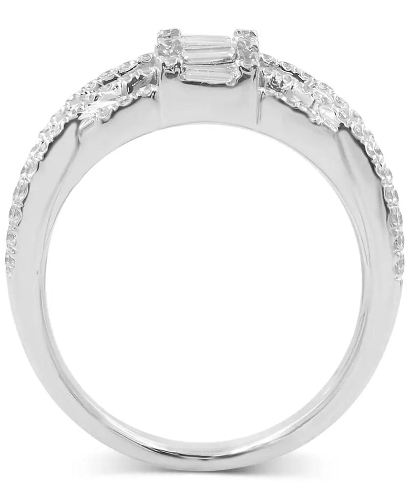 商品Macy's|Diamond Round & Baguette Crossover Wide Statement Ring (1-3/4 ct. t.w.) in 14k White Gold,价格¥20941,第4张图片详细描述