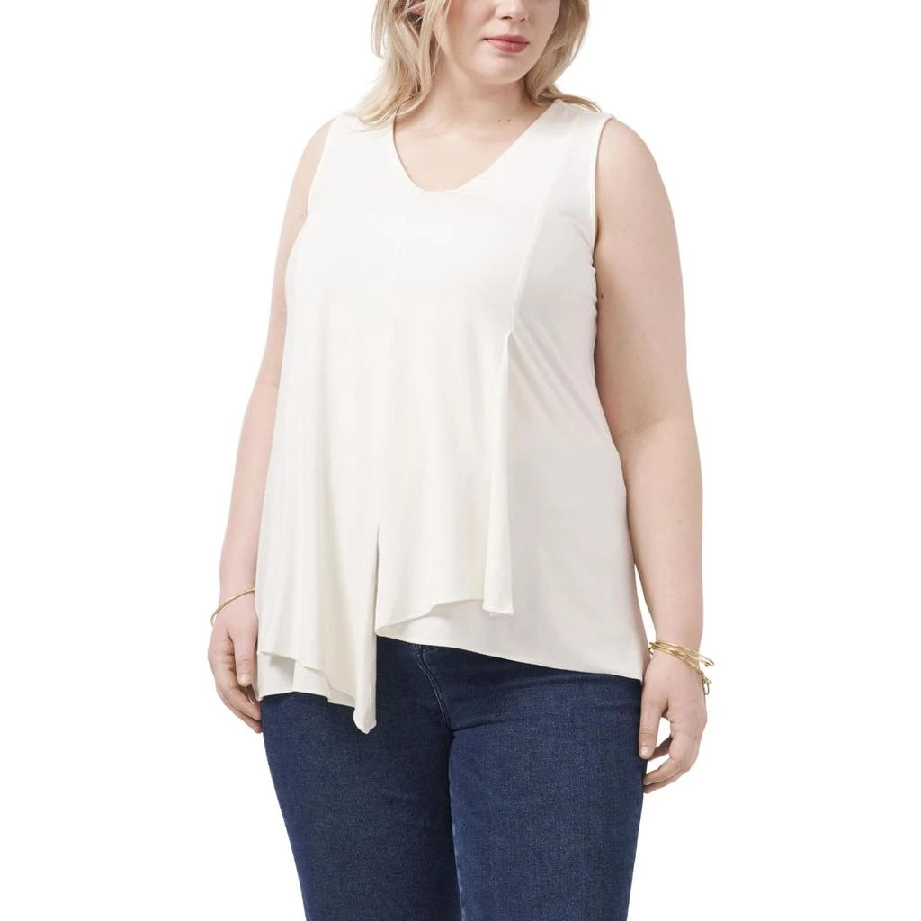 商品Vince Camuto|Vince Camuto Womens Plus Knit V Neck Tank Top,价格¥61,第1张图片