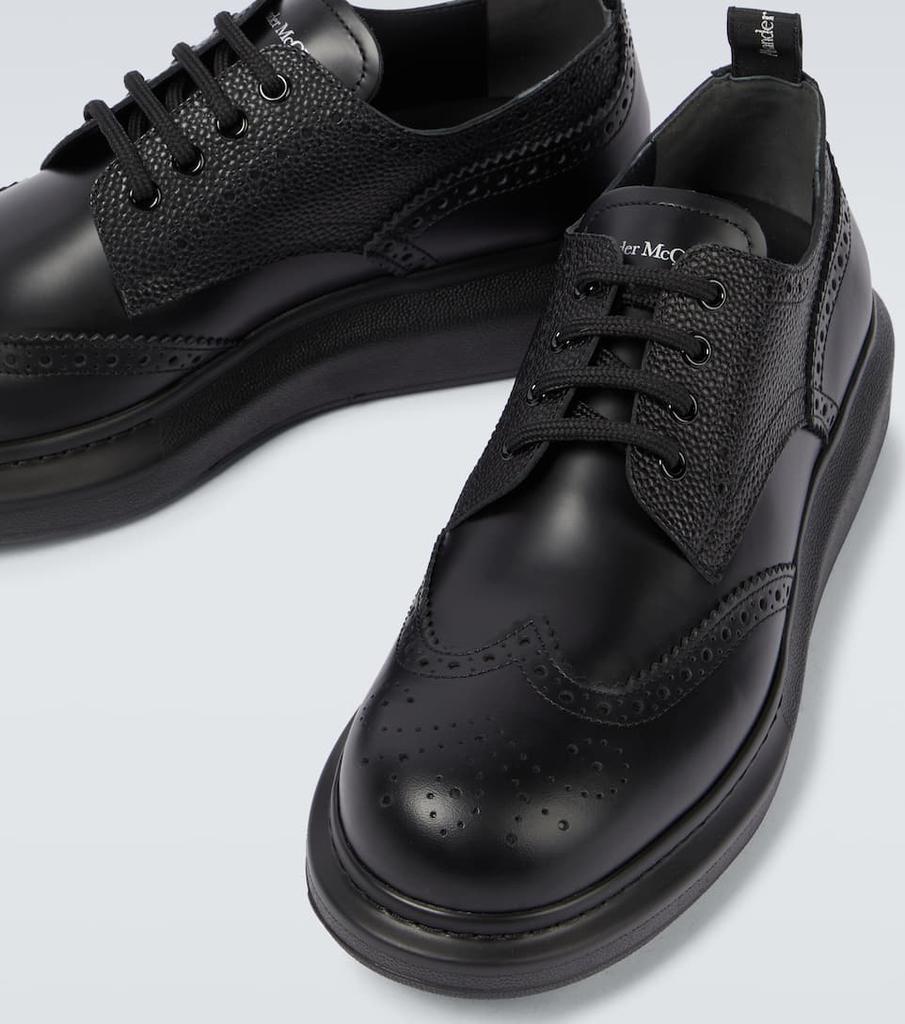 商品Alexander McQueen|Hybrid厚底皮革布洛克鞋,价格¥6159,第5张图片详细描述