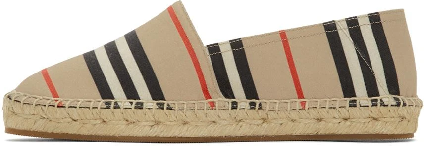 商品Burberry|驼色 Icon Stripe Alport 草编鞋,价格¥4821,第3张图片详细描述