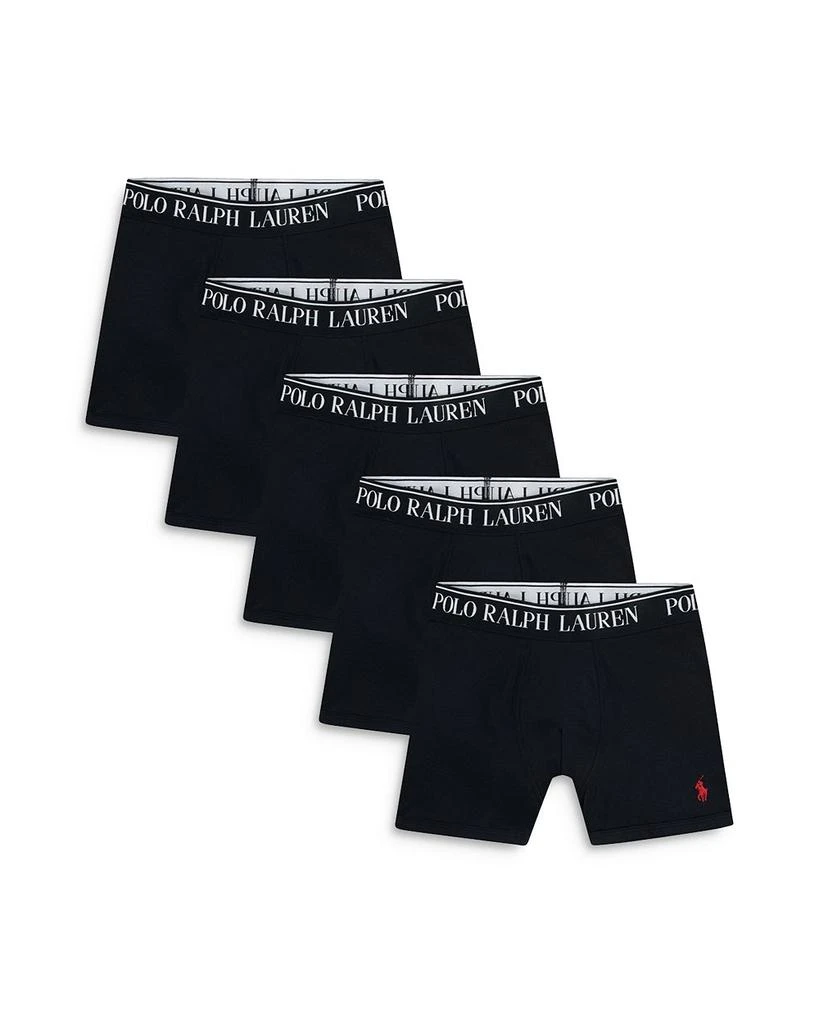 商品Ralph Lauren|Boys' Cotton Stretch Jersey Boxer Briefs, Pack of 5 - Big Kid,价格¥301,第1张图片