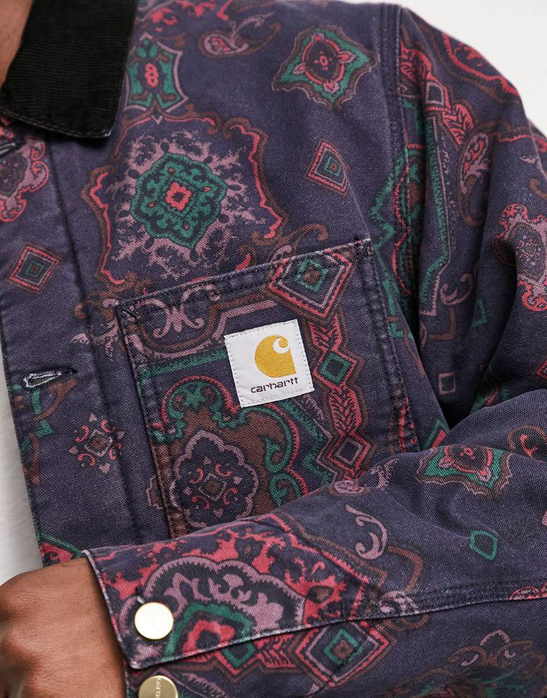 商品Carhartt WIP|Carhartt WIP michigan paisley lined jacket in navy,价格¥2004,第5张图片详细描述