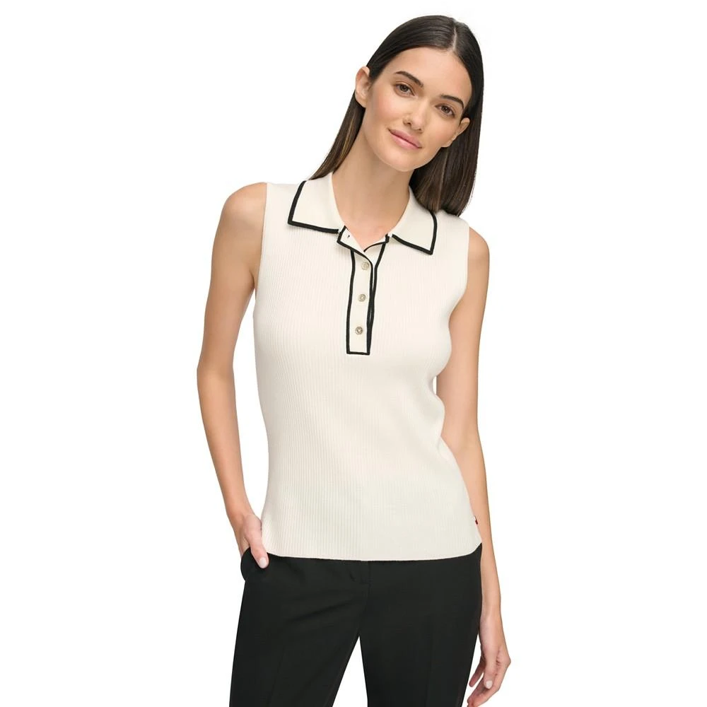 商品Tommy Hilfiger|Women's Ribbed Polo Sleeveless Top,价格¥164,第1张图片