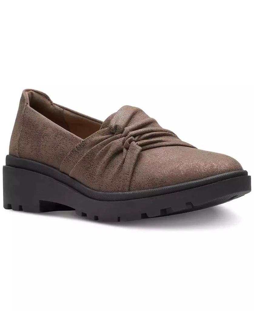 商品Clarks|Women's Calla Style Ruched Slip-On Flats,价格¥449,第1张图片