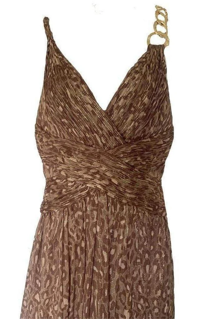 商品BCBG|Gold Leopard Print Silk Gown Dress,价格¥1560,第3张图片详细描述