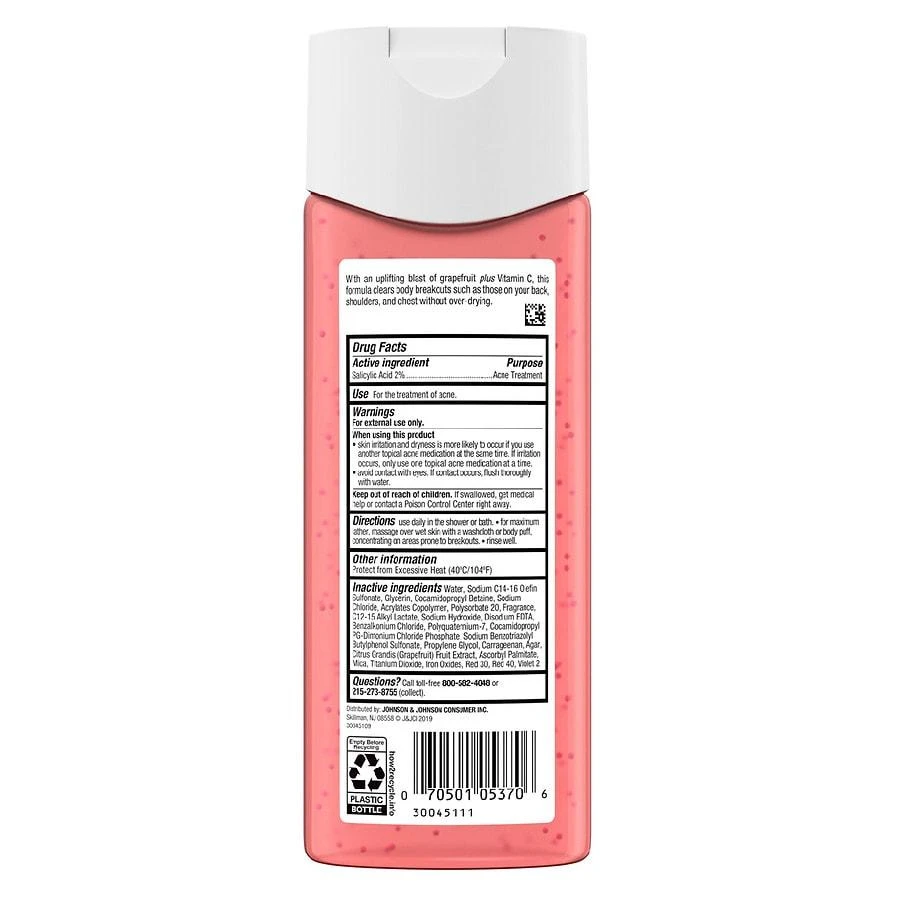 商品Neutrogena|Body Clear Wash Salicylic Acid Acne Treatment Pink Grapefruit,价格¥81,第2张图片详细描述