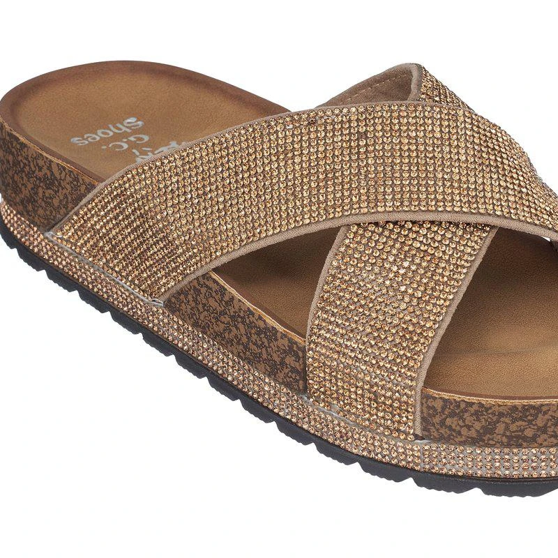商品GC SHOES|Ariane Gold Footbed Sandals,价格¥377,第1张图片