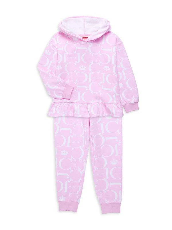 商品Juicy Couture|​Little Girl’s 2-Piece Fleece Peplum Hoodie & Pants Set,价格¥118,第1张图片