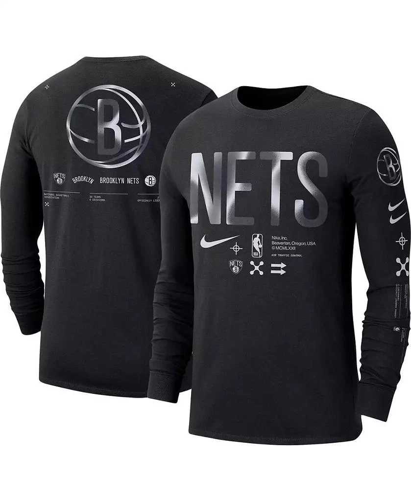 商品NIKE|Men's Black Brooklyn Nets Essential Air Traffic Control Long Sleeve T-shirt,价格¥325,第1张图片