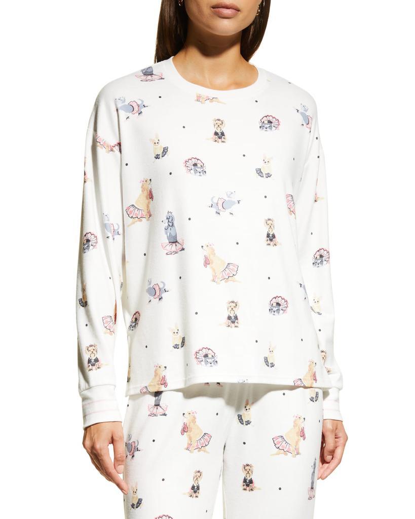 商品PJ Salvage|Lets Dance Dog-Print Crewneck Sweatshirt,价格¥393,第1张图片