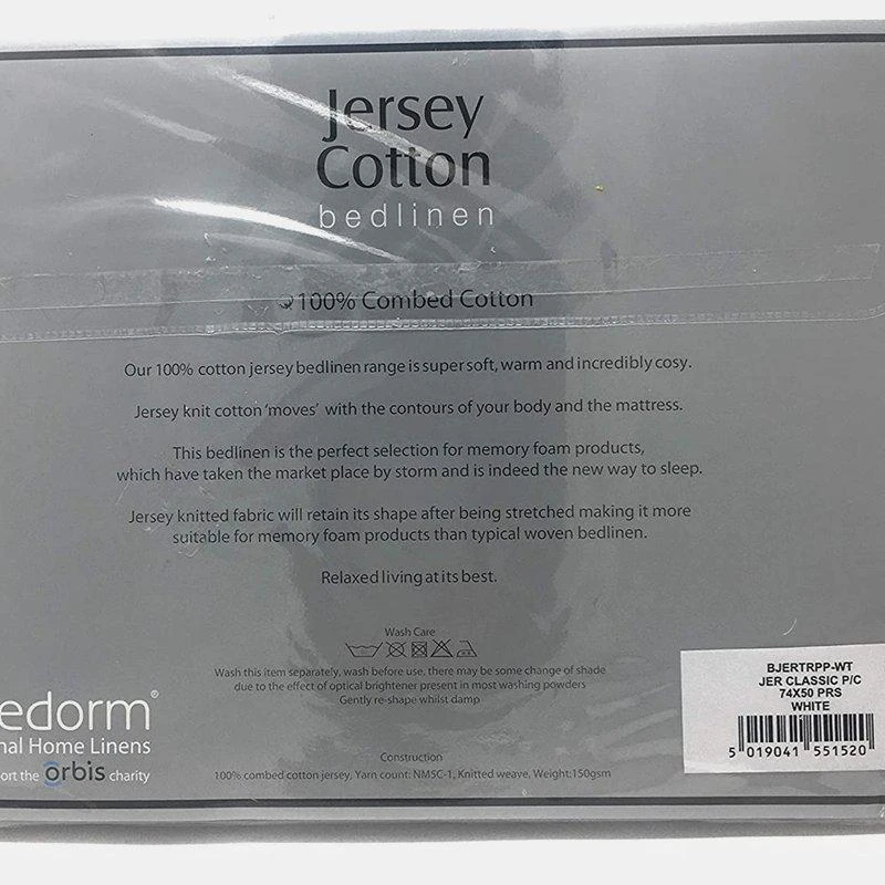 商品Belledorm|Belledorm Jersey Cotton Contour Pillowcase (Pair) (White) (L) (L),价格¥144,第2张图片详细描述