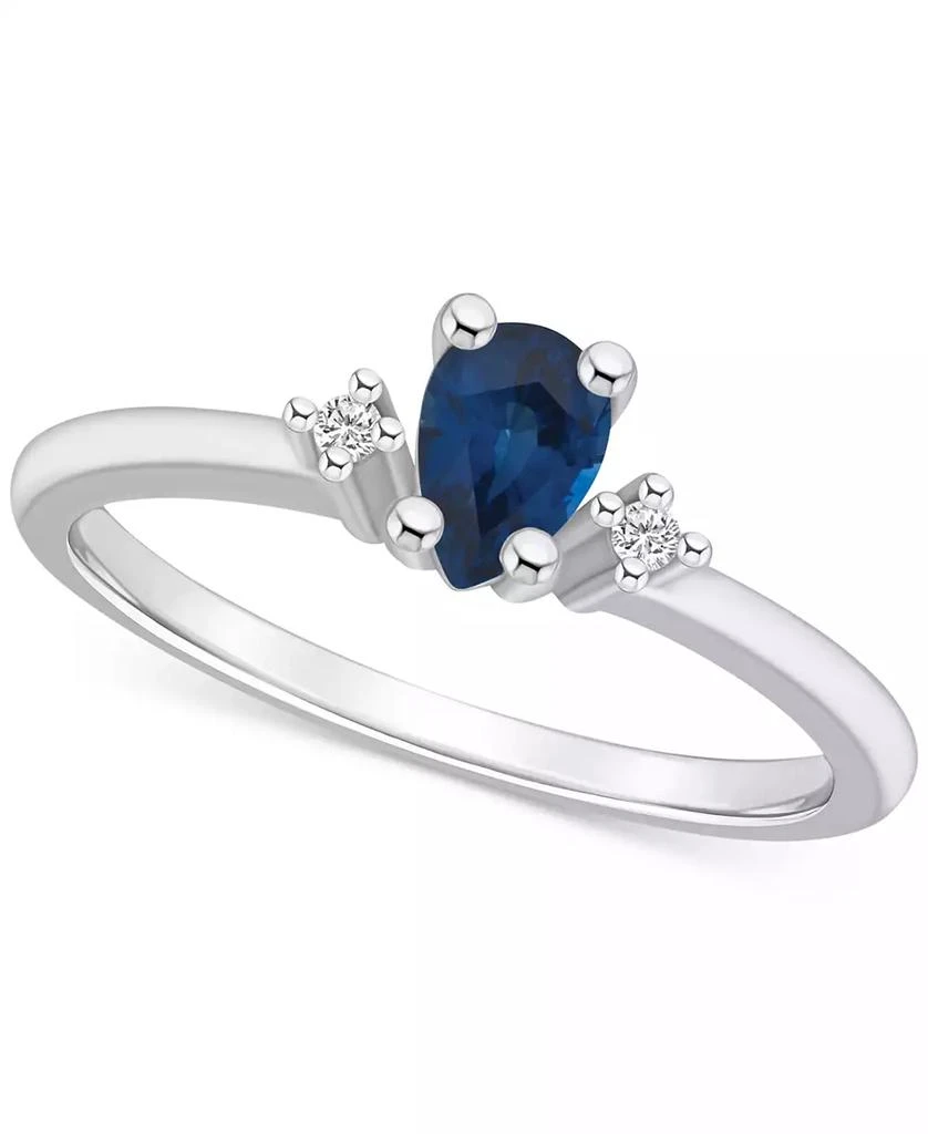 商品Macy's|Emerald (3/8 ct. t.w.) & Diamond Accent Pear Ring in 14k Gold (Also in Sapphire, & Pink Sapphire),价格¥10421,第1张图片