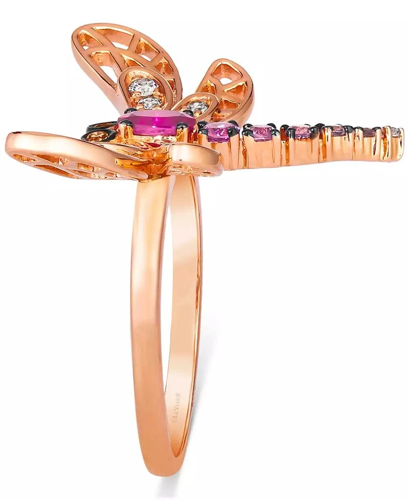 商品Le Vian|Multi-Gemstone (3/8 ct. t.w.) & Diamond (1/6 ct. t.w.) Dragonfly Ring in 14k Rose Gold,价格¥7329,第3张图片详细描述