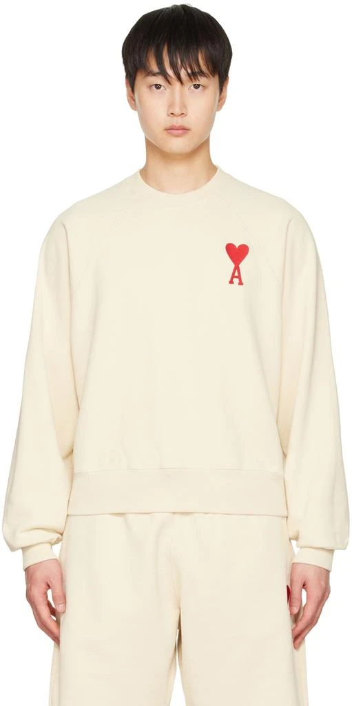 商品AMI|SSENSE Exclusive Off-White Ami de Cœur Sweatshirt,价格¥3177,第1张图片