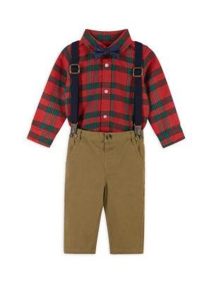 商品Andy & Evan|Baby Boy's 2 Piece Flannel Button Down Suspender Set,价格¥121,第1张图片